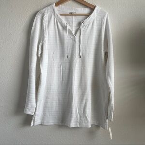 Talbots White Textured Hoodie NWT